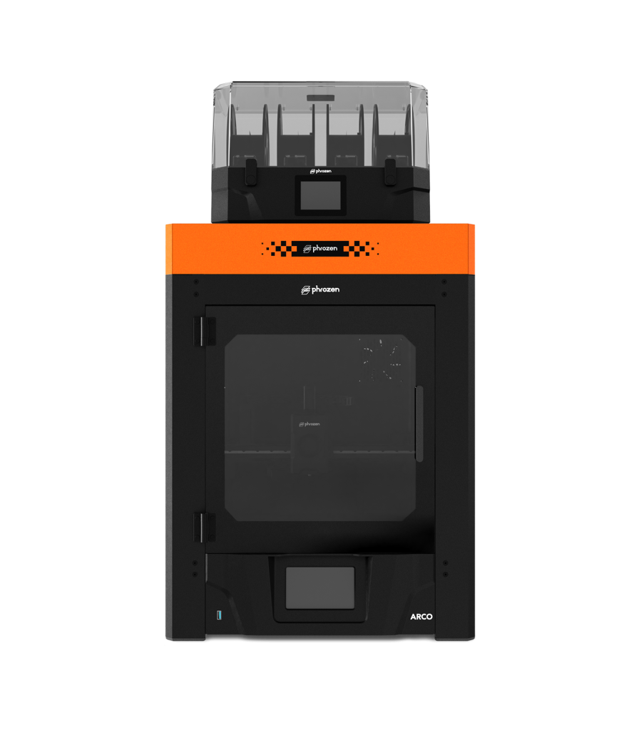 Phrozen ARCO FDM 3D printer with multicolor unit, built for fast starts and flawless finishes.